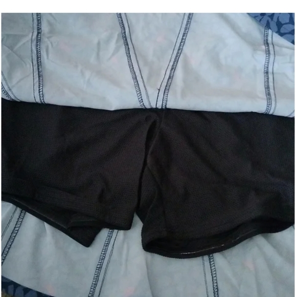 NWOT Sahalie Athletic Skirt Skort Shorts blue with hot pink floral design - Picture 8 of 9